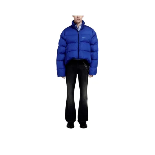 Balenciaga Хлопковый пуховик Стандартный крой Унисекс Темно-синий