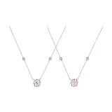 Белое + Розовое ожерелье (1 пара)