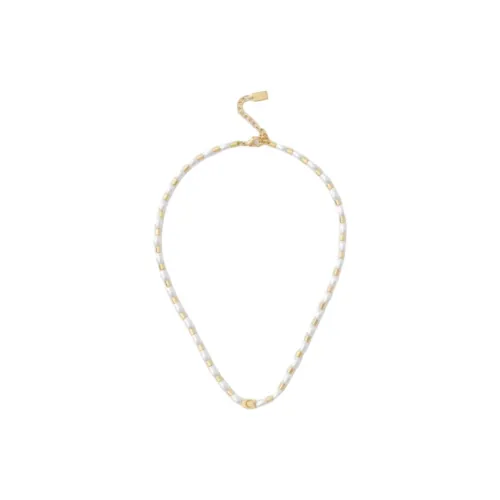 COACH Стекло Медный Искусственный Жемчуг Ожерелье Женское Золото