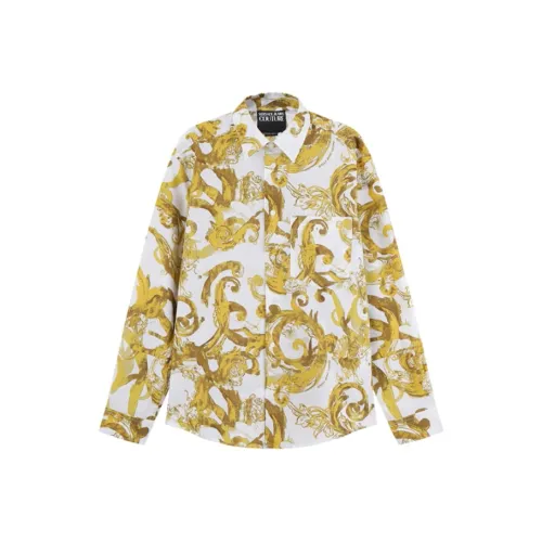 VERSACE JEANS COUTURE Белый Желтый Мужские Рубашки