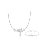 Изящная коллекция Flutter (Ожерелье + Цветочный браслет с бабочкой)