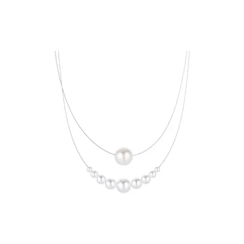 NATURALLYJOJO Стальная проволока Искусственная жемчужина Титановая сталь Ожерелья Женское серебро