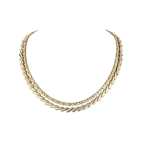 Retro Chic Латунь с покрытием из 18K золота ожерелье в форме пшеничной соломы женское золото серебристый