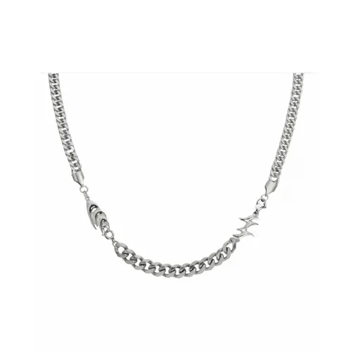 Kelanxi Титановые стальные ожерелья унисекс серебряные