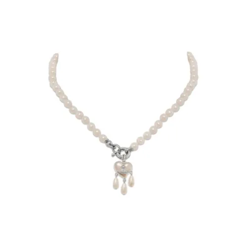 Vivienne Westwood Переработанное Латунь Стекло Жемчужные Ожерелья Унисекс Серебряный