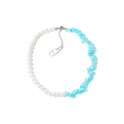 Get'em ON Синий Галька Белая Раковина Бусина Ожерелья Унисекс