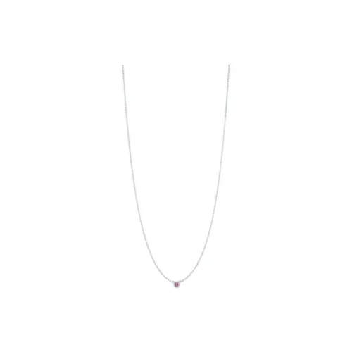 TIFFANY & CO. Подвеска Color By The Yard С Розовым Сапфиром Подвеска Из Стерлингового Серебра С Круглым Розовым Сапфиром