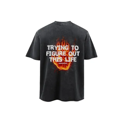 FOR FEAR THAT Промытый черный Унисекс Футболка