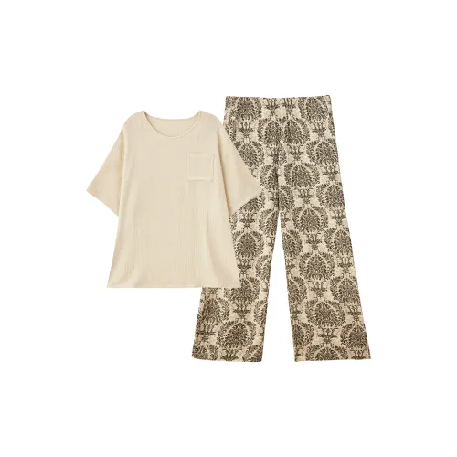 Redu 53139 Штаны капри Комплект с вкладышами Анти-выступающий дизайн Женские пижамные комплекты