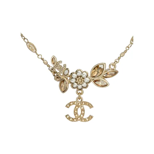 CHANEL Double C Жемчужные ожерелья Женские Золото