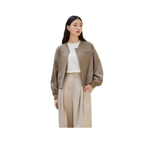 IHIMI Бейсбольная куртка Женская Темно-коричневая