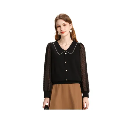 FENHONGMALI C Рубашка Женская Черная