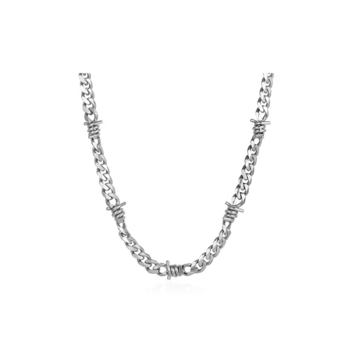 AKAK Титановые стальные ожерелья мужские серебряные