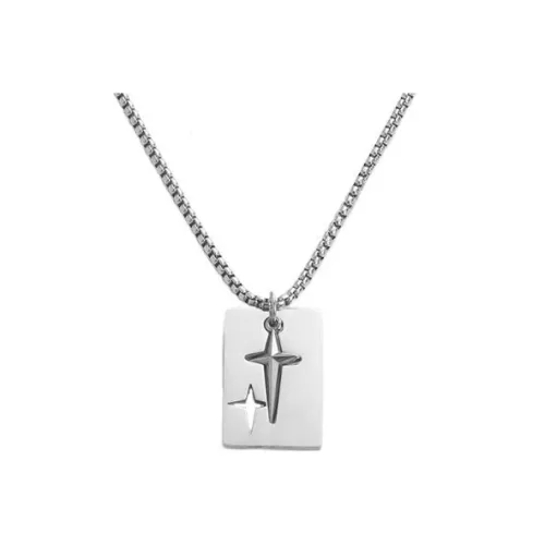 FOREVER MELODY Титановые стальные ожерелья унисекс серебряные