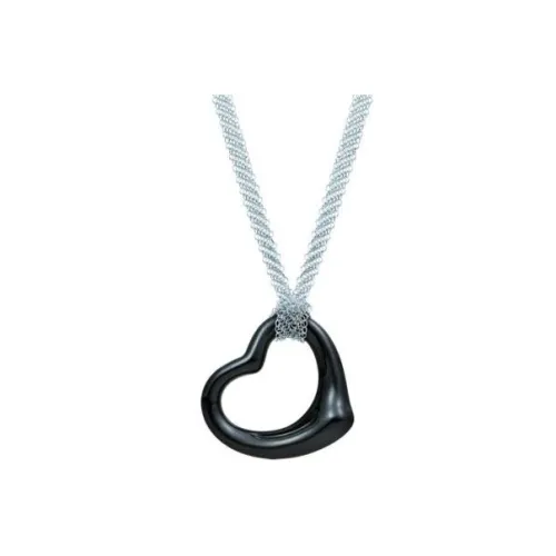 TIFFANY CO. Elsa Peretti® Черный нефритовый Серебряный ожерелья Унисекс Черный