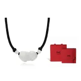 Белый халцедон, агат, китайское благоприятное животное, ожерелье (подарочная коробка ограниченного выпуска)