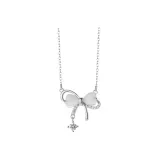 Сердце, бант, ожерелье - серебряное