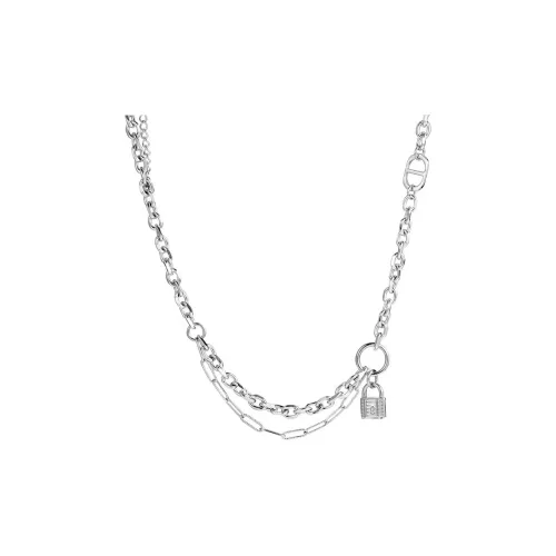 FOREVER MELODY Титановые стальные ожерелья унисекс серебряные