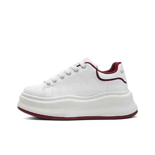 La Chapelle Устойчивые к истиранию низкие кроссовки для скейтбординга женские бежево-красные