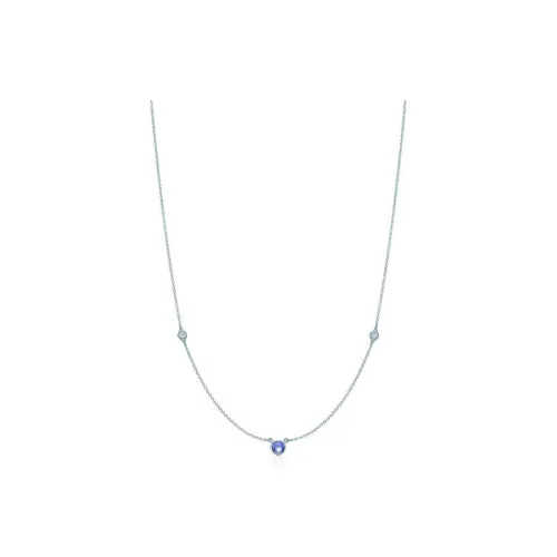 TIFFANY CO. Elsa Peretti® Серебряное ожерелье с камнем Danquan и бриллиантами And Women's Silver
