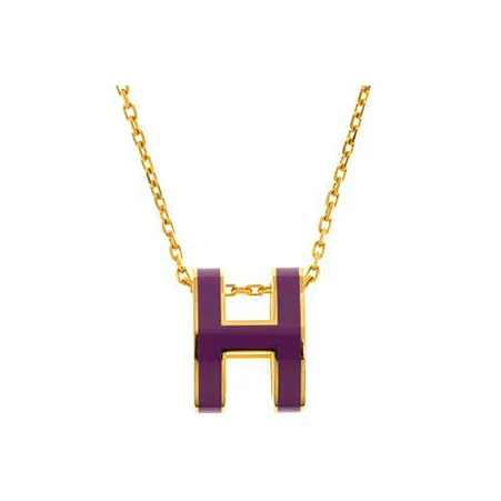 HERMES Pop H Necklace Collection Metal Necklaces Женские Фиолетовый