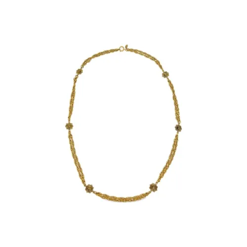 CHANEL Золото-покрытое ожерелье женское золото