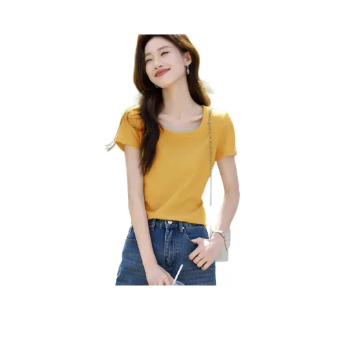 MOHANYIMEI Желтые Женские T-рубашки
