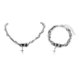 Звездный Черный Ожерелье + Звездный Черный Браслет