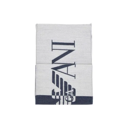 EMPORIO ARMANI Акриловые вязаные шарфы Мужской Синий Белый