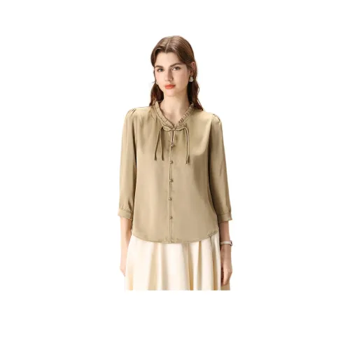 FENHONGMALI Рубашка Женская Армейская Зеленая