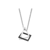 Серебряное геометрическое ожерелье с треугольником