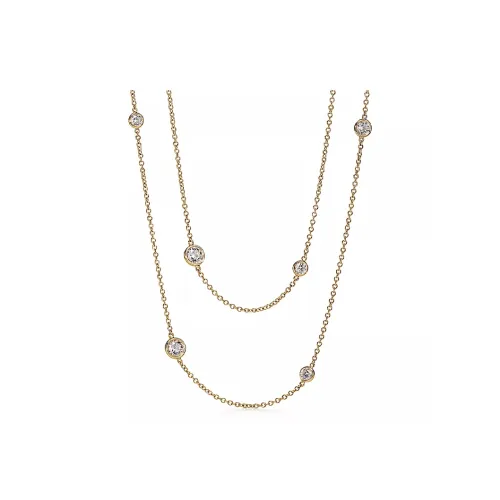 TIFFANY & CO. Асимметричное Колье Diamonds By The Yard™ Желтое Золото 18 Карат С Бриллиантами Круглой Огранки