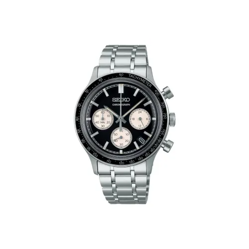 SEIKO SPORT Collection Кварцевый механизм нержавеющая сталь ремешок часы 38,7 мм черный циферблат мужские часы