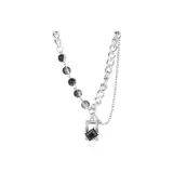 Черный титановый стальной кулон "Принцесса" с трещиной, ромбовидный кулон