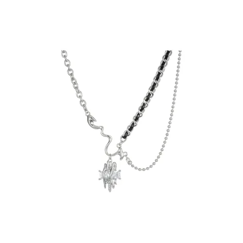 Dujue Кубический цирконий ожерелья из нержавеющей стали женские