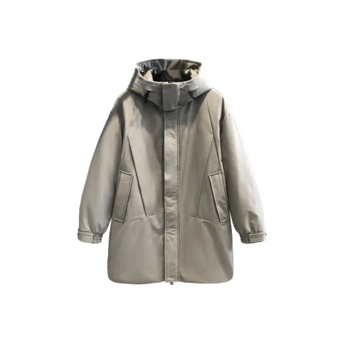 YGQPZHZ Зимний термокуртка длинный тренч мужская