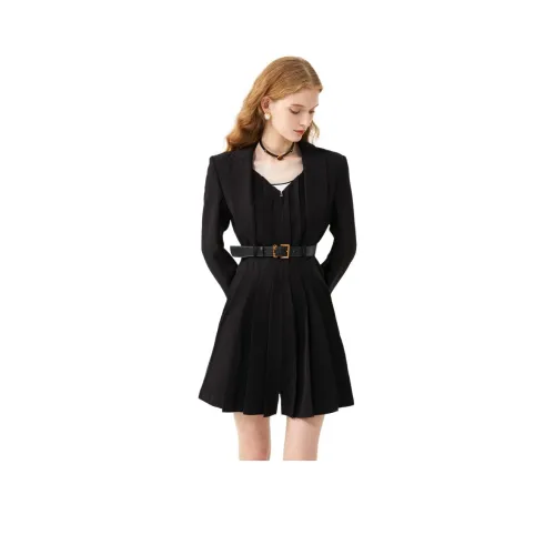 JORYAweekend Длинное платье с длинными рукавами женское черное