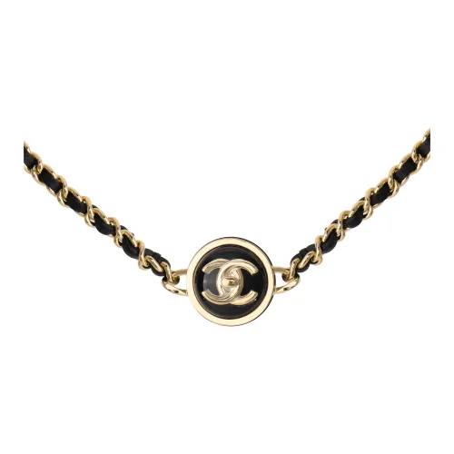 CHANEL Металлические ожерелья Золотой/черный Женские