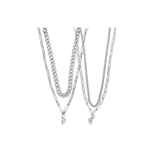 FOREVER MELODY Титановые стальные ожерелья унисекс серебряные