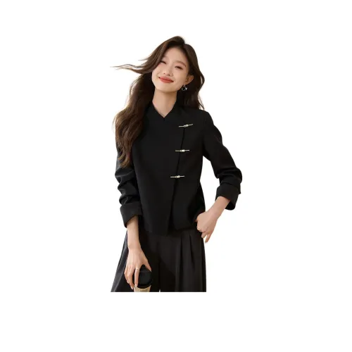 Mo Han Yi Mei Куртки Пальто Женские Черный