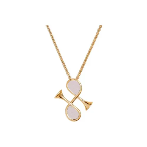 HERMES Cor H Телячья кожа Металл Золото Покрытие Ожерелья Женские Золото