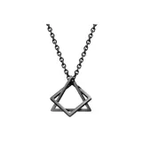 Геометрическая трехконечная звезда ожерелье (черное)