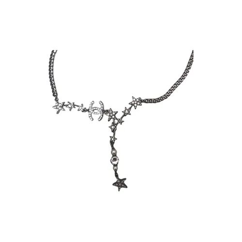 CHANEL Double C Металлические ожерелья Женское серебро