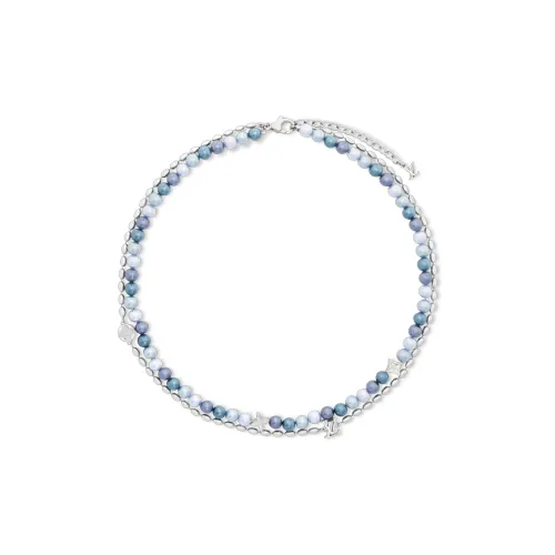 LOUIS VUITTON Металл Бусины Стекло Бусины Ожерелье Мужской Синий