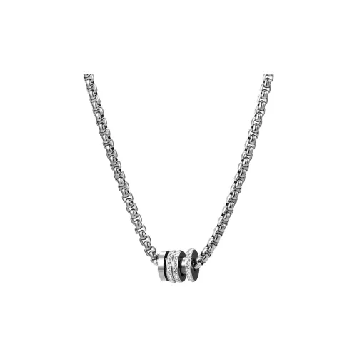 AKAK Титановые стальные ожерелья унисекс серебристо-белый