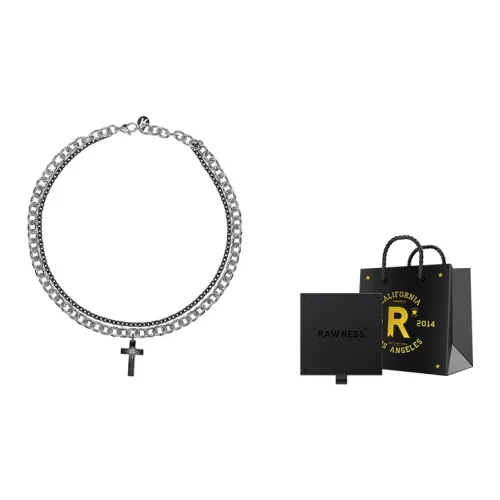 RAWNESS Титановая сталь Ожерелье Винтажный Крест Двойная Цепочка Цепочка на ключицу Унисекс