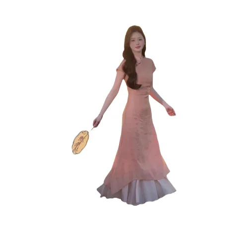 QIAOMONVHAI Короткое платье с короткими рукавами женское