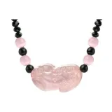 Розовое китайское благоприятное животное ожерелье из бусин