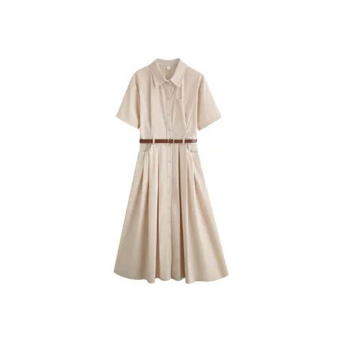 мм Экрю Нет Кожа Ремень Женские Короткие Платья с Длинными Рукавами