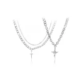 Стеклянные подвески в виде перекрещенных крестов и звезд, пара ожерелий